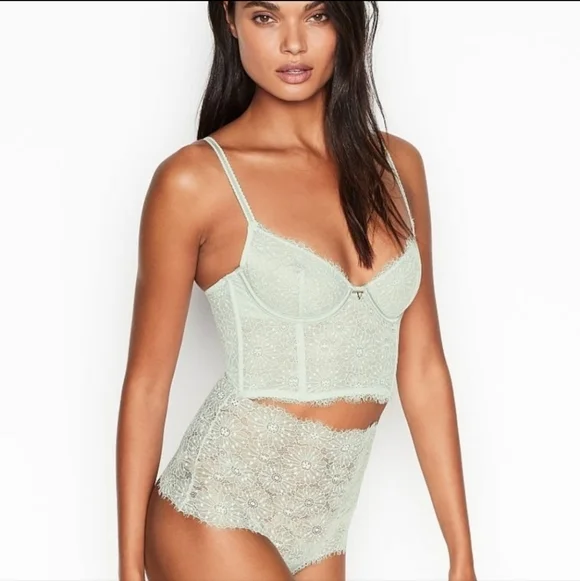 Victoria secret 34C mint green unlined longline demi bra - Picture 10 of 10